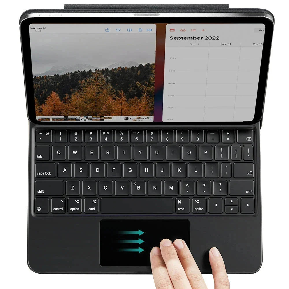 Hoes met Toetsenbord voor Apple iPad (2025) / (2022), ESR, Rebound, Wit