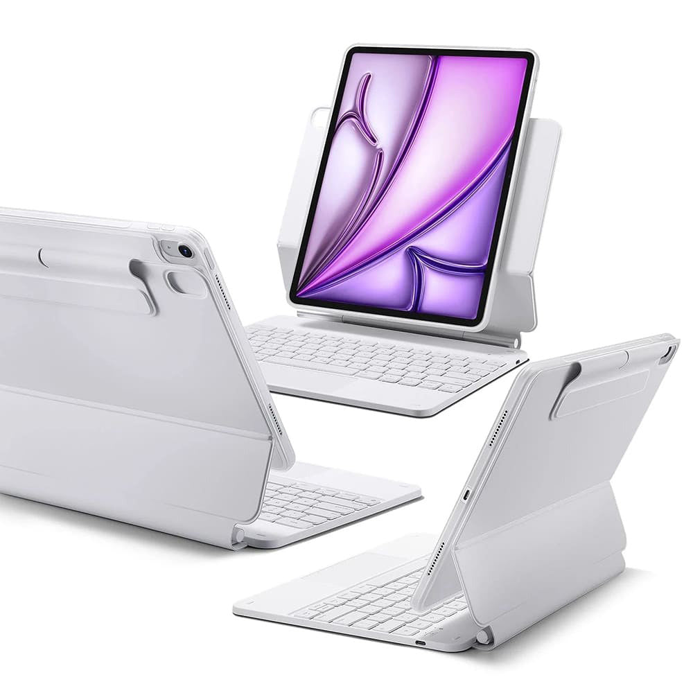 Hoes met Toetsenbord voor Apple iPad (2025) / (2022), ESR, Rebound, Wit