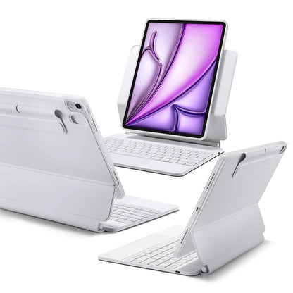 Hoes met Toetsenbord voor Apple iPad (2025) / (2022), ESR, Rebound, Wit