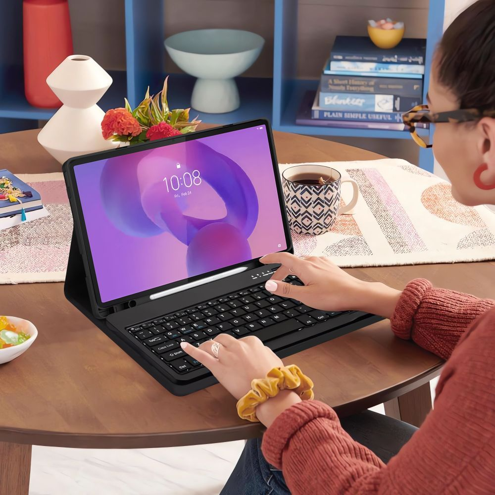Hoes Met Toetsenbord voor Lenovo Idea Tab Pro, Tech-Protect, SC PEN, Zwart
