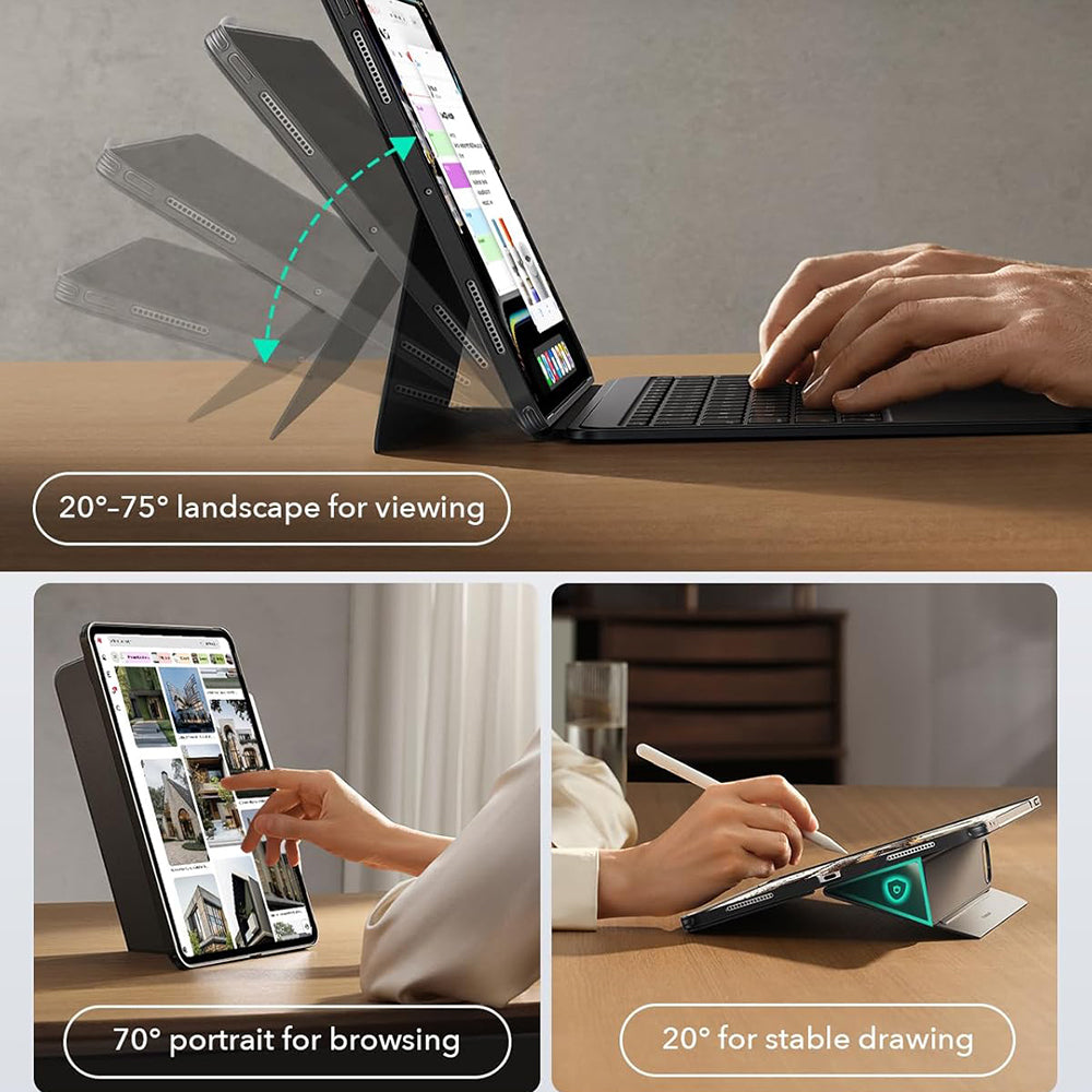 Hoes met Toetsenbord voor Apple iPad Air 13 (2025) / Air 13 (2024), ESR, Shift, Gri