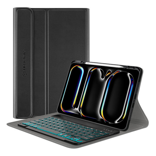 Hoes met Toetsenbord voor Apple iPad Pro 11 (2024), Techsuit, CozyTab, Zwart