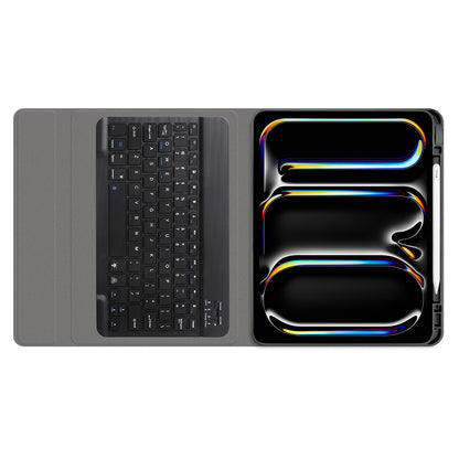 Hoes met Toetsenbord voor Apple iPad Pro 11 (2024), Techsuit, CozyTab, Zwart