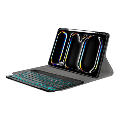 Hoes met Toetsenbord voor Apple iPad Pro 11 (2024), Techsuit, CozyTab, Zwart