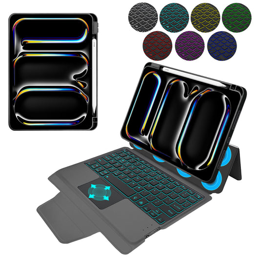 Hoes met Toetsenbord voor Apple iPad Pro 11 (2024), Techsuit, KeyTab Pro, Zwart