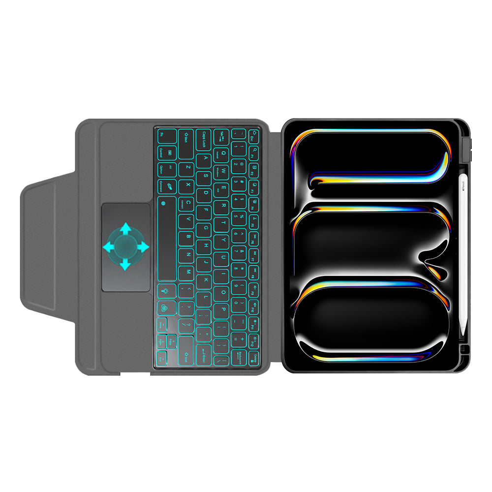 Hoes met Toetsenbord voor Apple iPad Pro 11 (2024), Techsuit, KeyTab Pro, Zwart