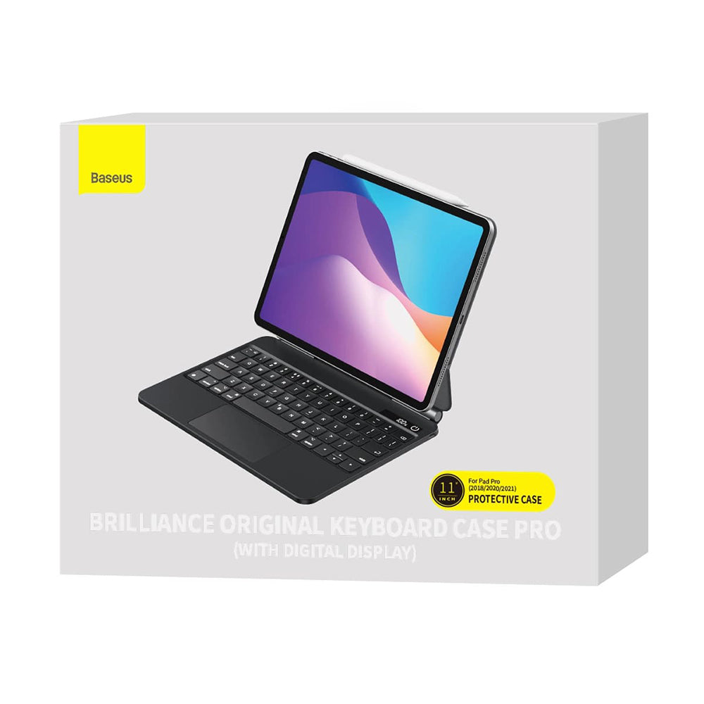 Hoes met Toetsenbord voor Apple iPad Pro 12.9 (2022) / Pro 12.9 (2021) / Pro 12.9 (2020) / Pro 12.9 (2018), Baseus, Brilliance, Gri