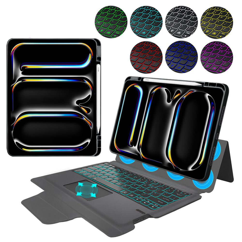 Hoes met Toetsenbord voor Apple iPad Pro 13 (2024), Techsuit, KeyTab Pro, Zwart