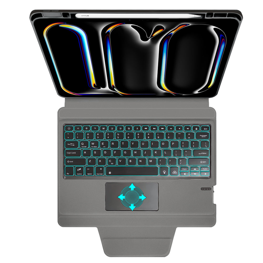Hoes met Toetsenbord voor Apple iPad Pro 13 (2024), Techsuit, KeyTab Pro, Zwart