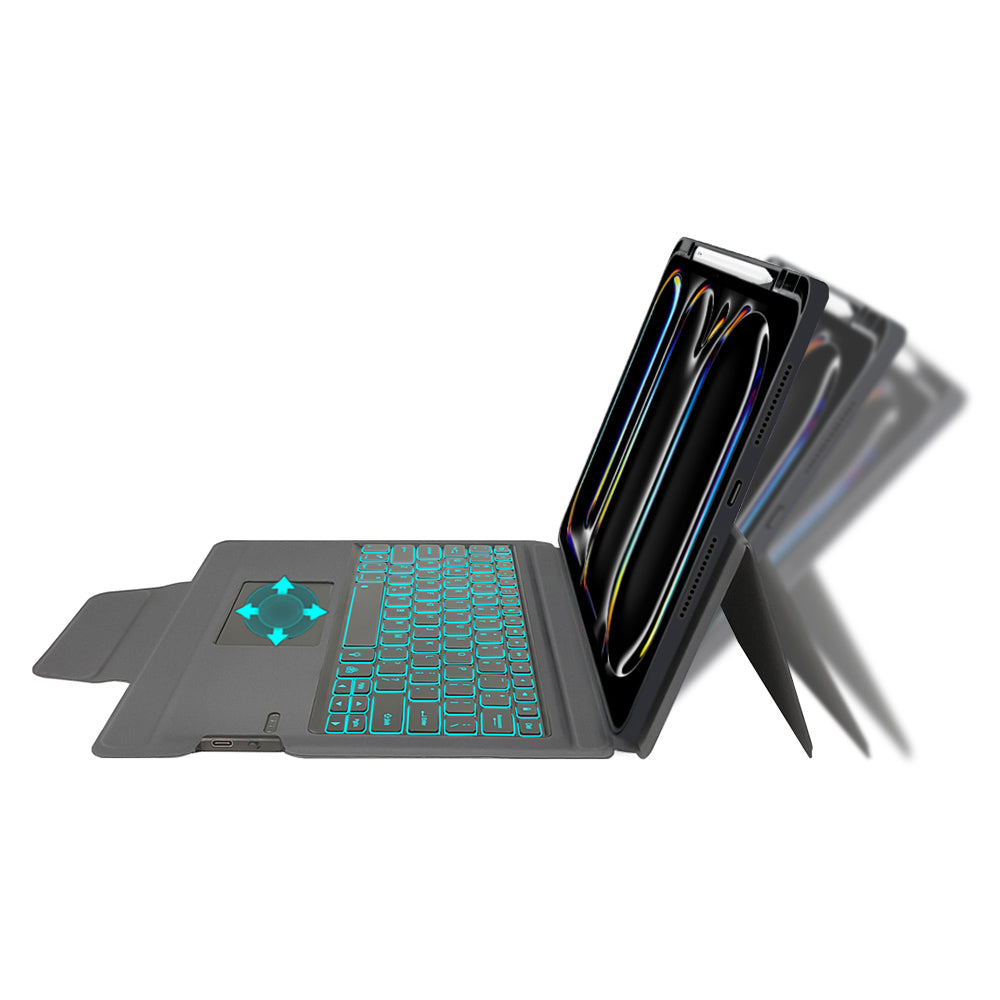 Hoes met Toetsenbord voor Apple iPad Pro 13 (2024), Techsuit, KeyTab Pro, Zwart