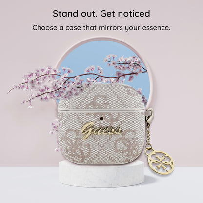 Guess 4G Charm hoesje voor Apple AirPods 4, Bruin