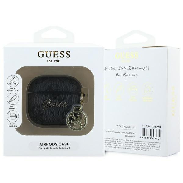 Guess 4G Charm hoesje voor Apple AirPods 4, Bruin