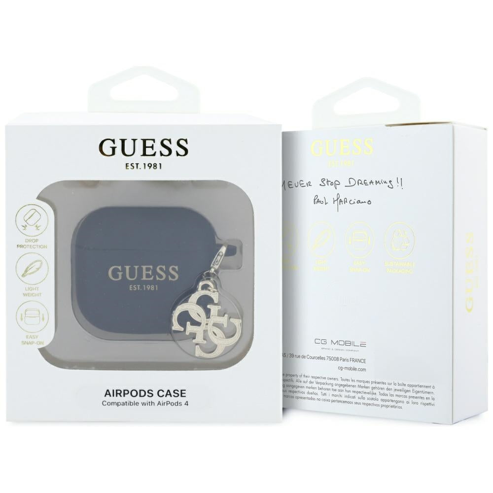 Guess W/4G Charm hoes voor Apple AirPods 4, Zwart