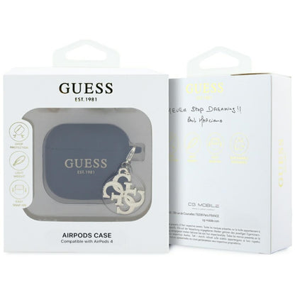 Guess W/4G Charm hoes voor Apple AirPods 4, Zwart