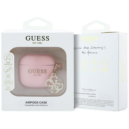 Guess W/4G Charm hoes voor Apple AirPods 4, Roze