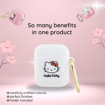 Hello Kitty 3D Kitty Head hoes voor Apple AirPods Pro 2, Roze