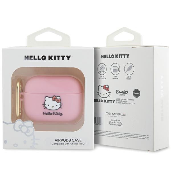 Hello Kitty 3D Kitty Head hoes voor Apple AirPods Pro 2, Roze