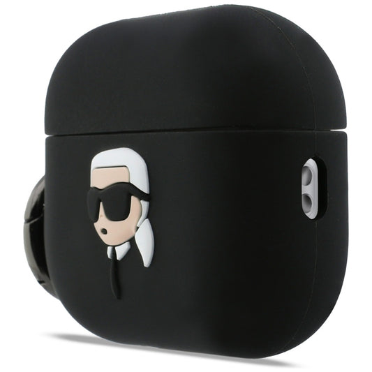 Karl Lagerfeld 3D Karl's Head hoes voor Apple Airpods Pro 3, Zwart