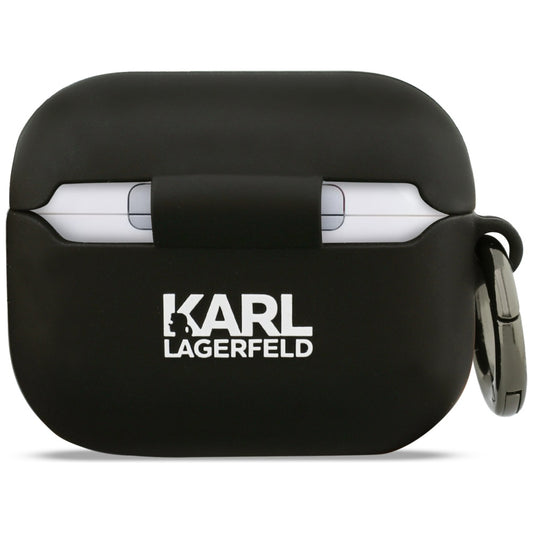 Karl Lagerfeld 3D Karl's Head hoes voor Apple Airpods Pro 3, Zwart