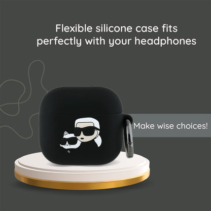 Karl Lagerfeld 3D Choupette's Head hoes voor Apple AirPods 4, Zwart