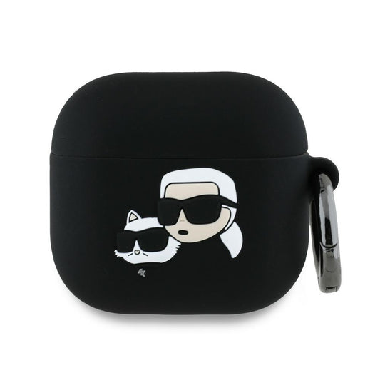 Karl Lagerfeld 3D Karl & Choupette's Heads hoes voor Apple AirPods 4, Zwart