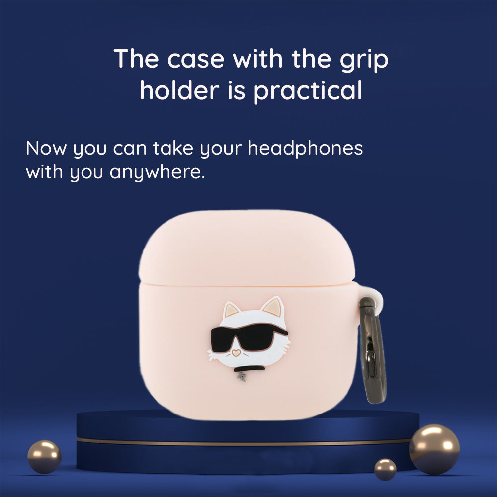 Karl Lagerfeld 3D Karl & Choupette's Heads hoes voor Apple AirPods 4, Zwart