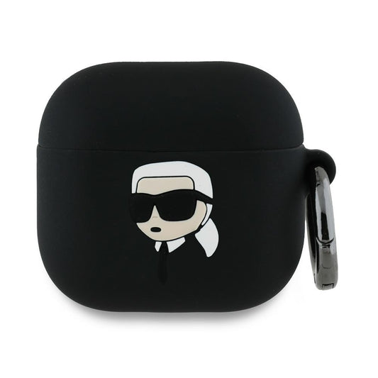 Karl Lagerfeld 3D Karl's Head hoes voor Apple AirPods 4, Zwart
