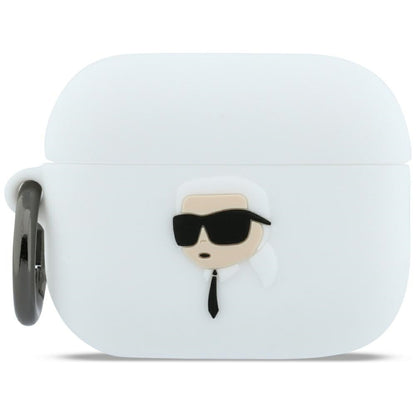Karl Lagerfeld 3D Karl's Head hoes voor Apple AirPods Pro 3, Wit