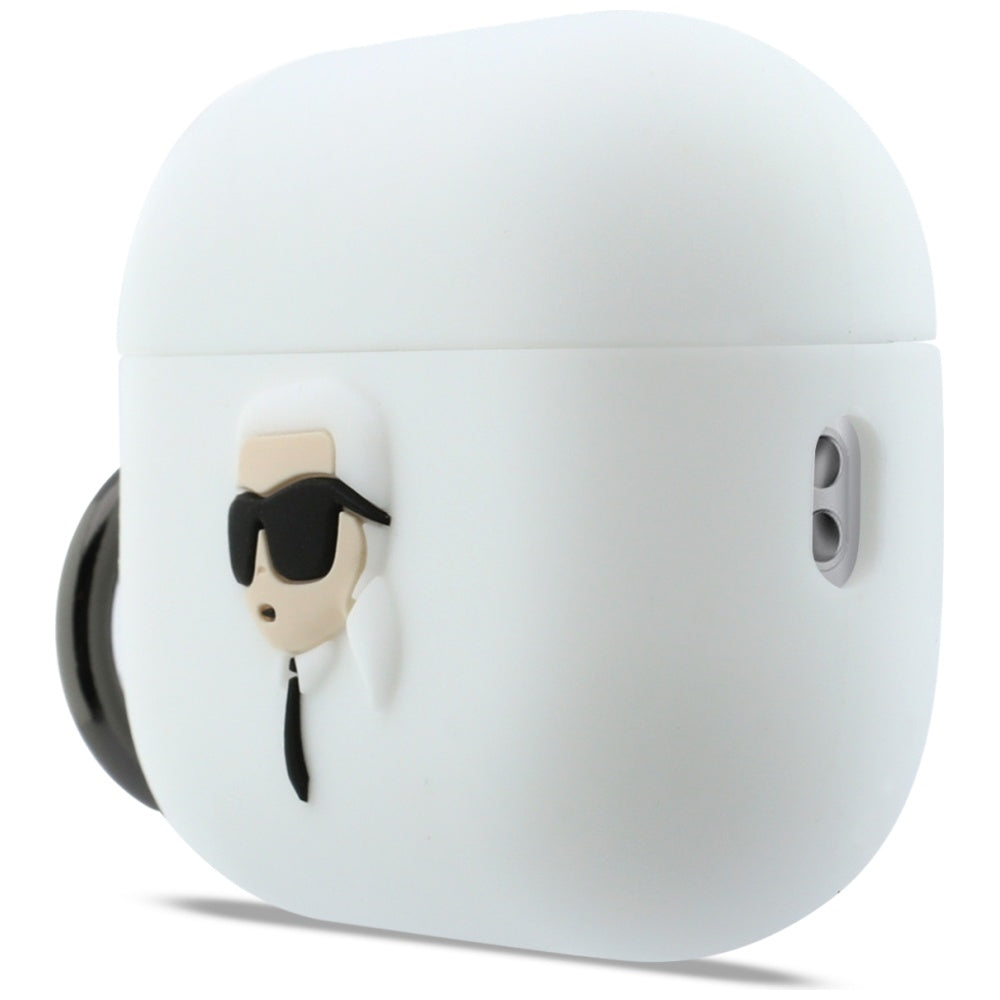 Karl Lagerfeld 3D Karl's Head hoes voor Apple AirPods Pro 3, Wit