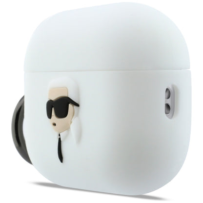 Karl Lagerfeld 3D Karl's Head hoes voor Apple AirPods Pro 3, Wit