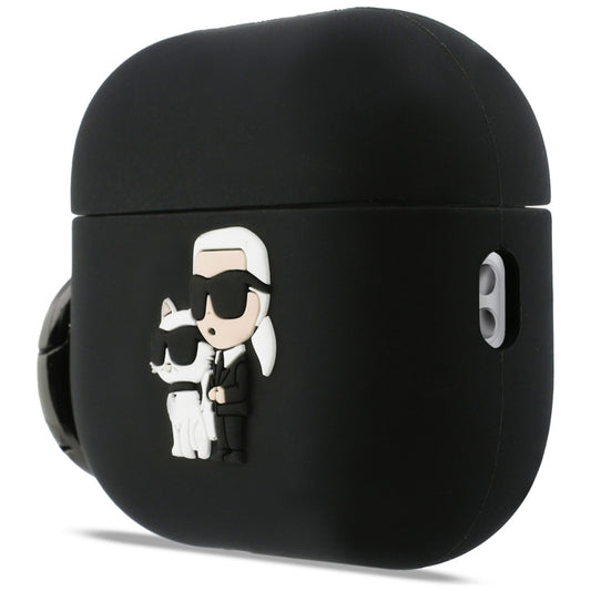 Karl Lagerfeld Siliconen Hoes Karl & Choupette 3D voor Apple AirPods Pro 3, Zwart