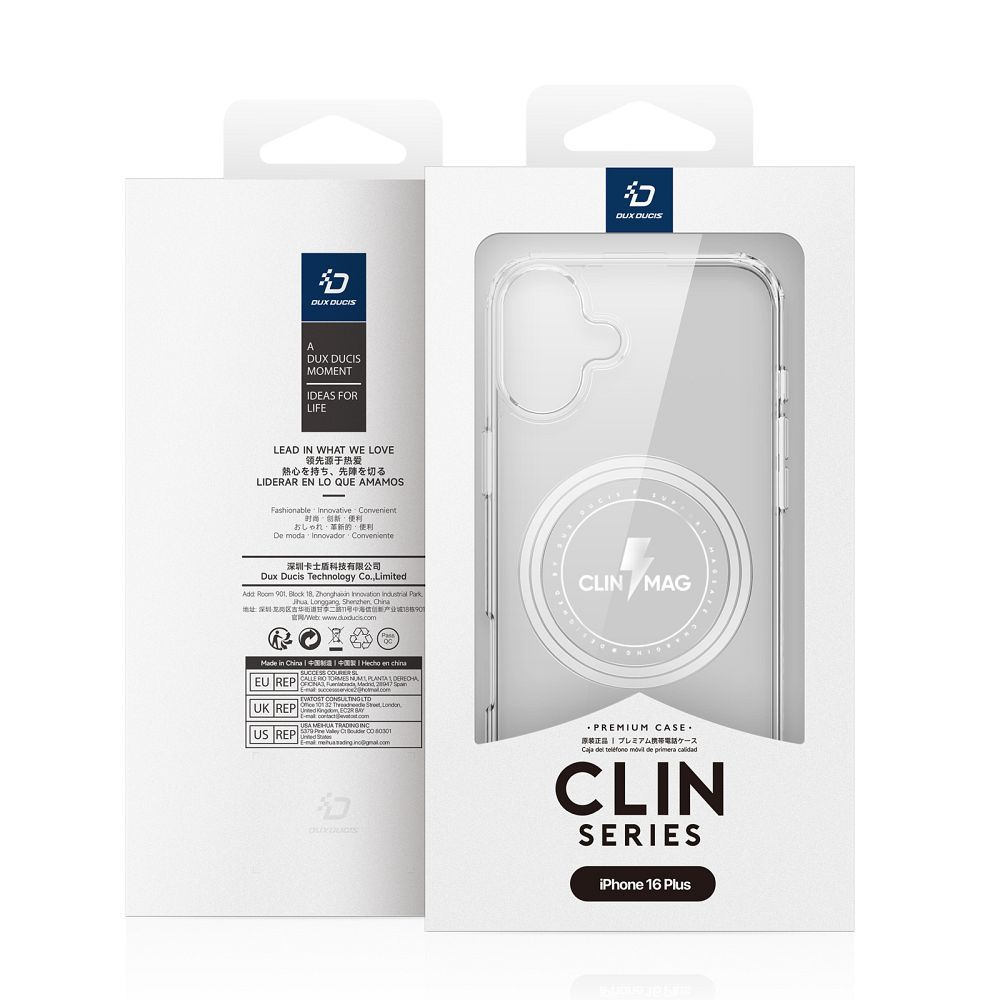 MagSafe hoesje voor Apple iPhone 16 Plus, DUX DUCIS, Clin, Transparant