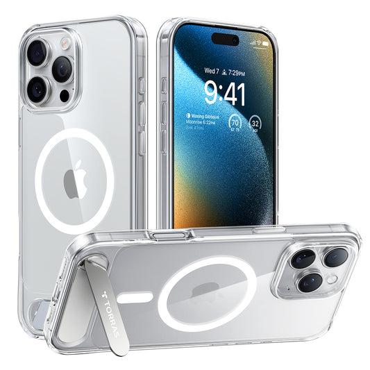 MagSafe hoesje voor Apple iPhone 16 Pro Max, Torras, Pstand, Transparant