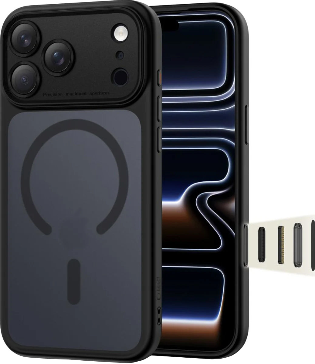 MagSafe-hoesje voor Apple iPhone 17 Pro, Tech-Protect, MagPeak, Mat Zwart