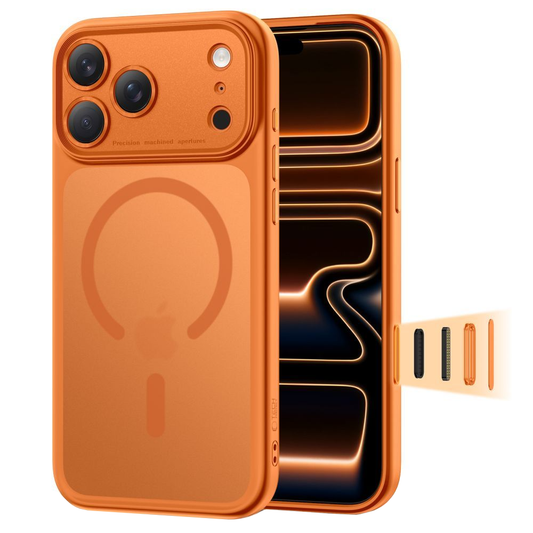 MagSafe hoesje voor Apple iPhone 17 Pro, Tech-Protect, MagPeak, Mat Oranje