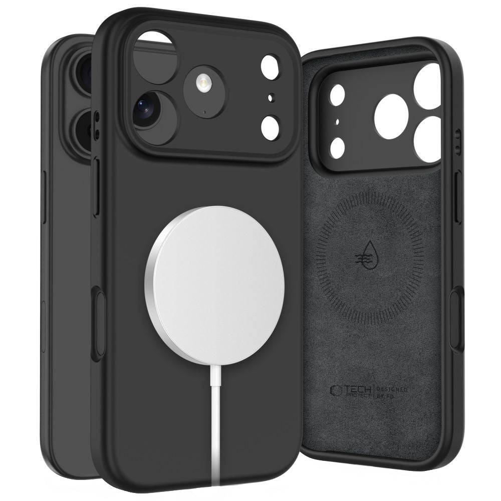 MagSafe hoesje voor Apple iPhone 17 Pro Max, Tech-Protect, Siliconen, Zwart