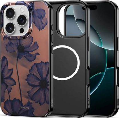 MagSafe hoesje voor Apple iPhone 16 Pro Max, Tech-Protect, Lamano Velvet Night, Zwart