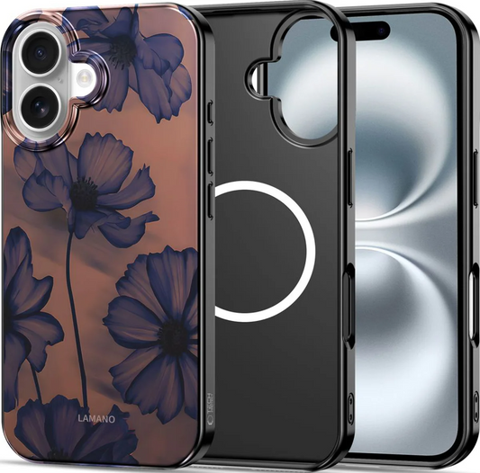 MagSafe Case for Apple iPhone 17, Tech-Protect, Lamano Velvet Night, Black