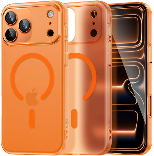 MagSafe hoesje voor Apple iPhone 17 Pro Max, Tech-Protect, MagSlim, Mat Oranje