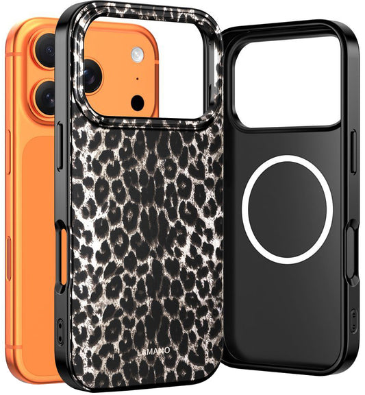 MagSafe hoesje voor Apple iPhone 17 Pro, Tech-Protect, Lamano Leopard, Zwart