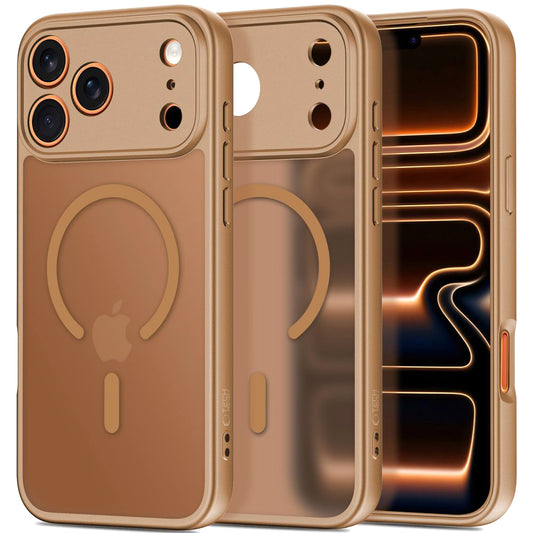 MagSafe hoesje voor Apple iPhone 17 Pro Max, Tech-Protect, BasicMag, Mat Bruin
