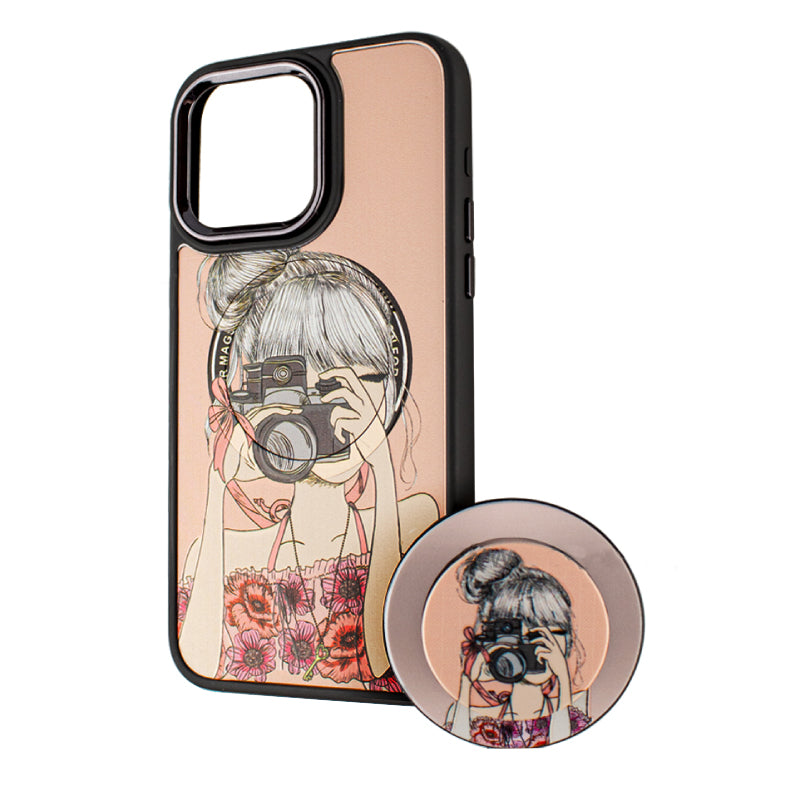 MagSafe Case for Apple iPhone 13 Pro, BOTER, MagPopsocket Photo Girl, Multicolor