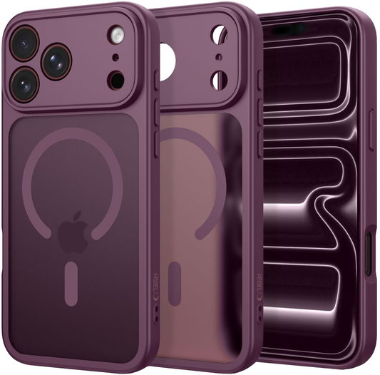 MagSafe-hoesje voor Apple iPhone 18 Pro / 17 Pro, Tech-Protect, BasicMag, Mat bordeauxrood
