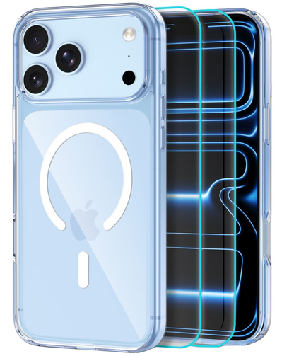 MagSafe-hoes voor Apple iPhone 18 Pro / 17 Pro, Tech-Protect, Flexair Hybrid met schermbeschermer, Transparant