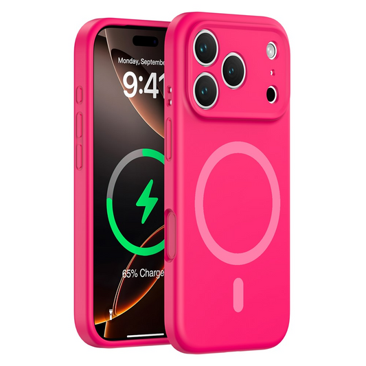 MagSafe-hoesje voor Apple iPhone 17 Pro Max, OEM, vloeibaar siliconen, roze