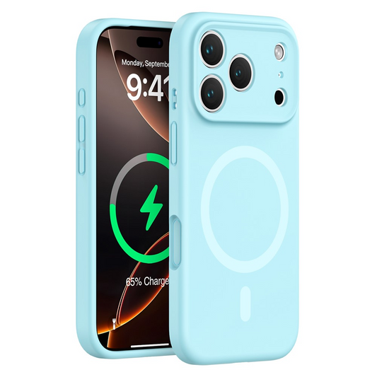 MagSafe-hoesje voor Apple iPhone 17 Pro Max, OEM, vloeibaar siliconen, turquoise