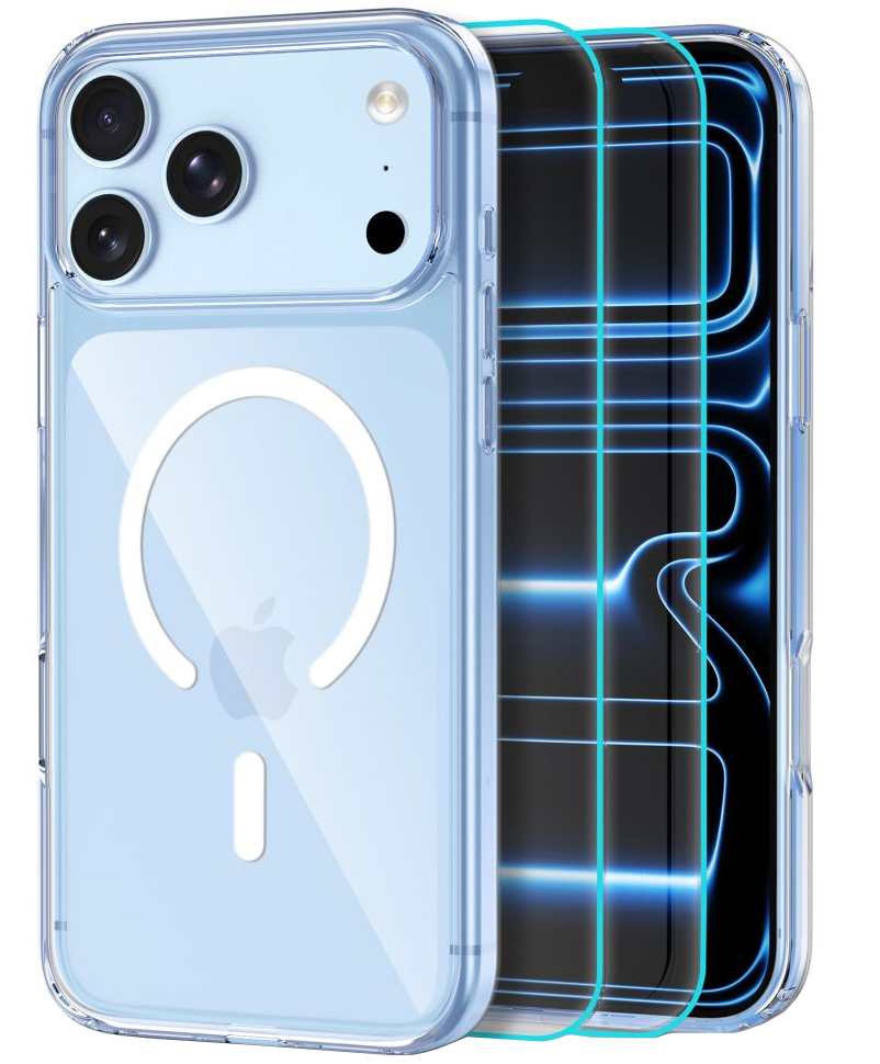 MagSafe-hoes voor Apple iPhone 18 Pro Max / 17 Pro Max, Tech-Protect, Flexair Hybrid met schermbeschermer, transparant