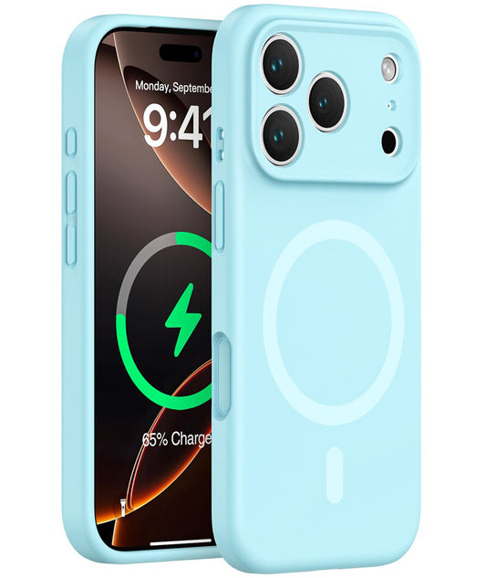 MagSafe-hoesje voor Apple iPhone 17 Pro, OEM, vloeibaar siliconen, turquoise