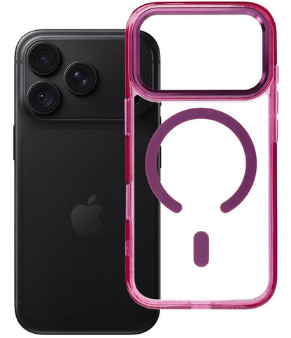 MagSafe-hoesje voor Apple iPhone 18 Pro / iPhone 17 Pro, OEM, Frame Clear Hybrid, bordeauxrood