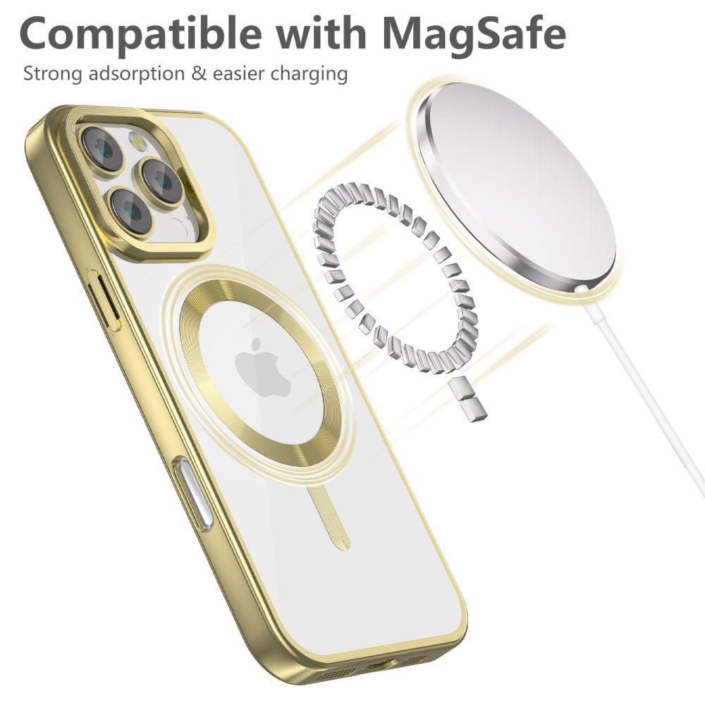 MagSafe Case for Apple iPhone 16 Pro Max, Tech-Protect, Magflex Satin, Gold